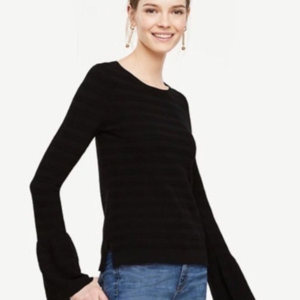 Ann Taylor Black bell sleeve sweater